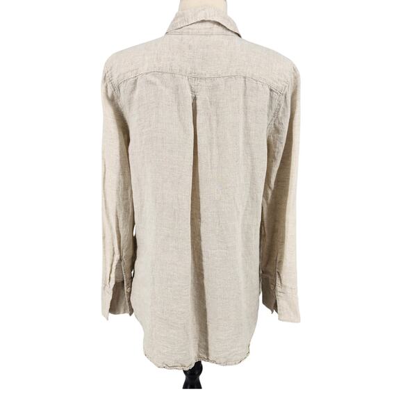 Talbots Linen Button-Down Shirt – Size Medium - Minimal Neutral Layer SZ M - Picture 4 of 6
